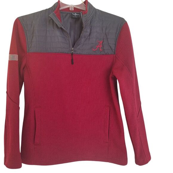 Alabama Crimson Tide Quarter Zip Pullover Corded Fleece and Quilting Men's sz M - Picture 1 of 15